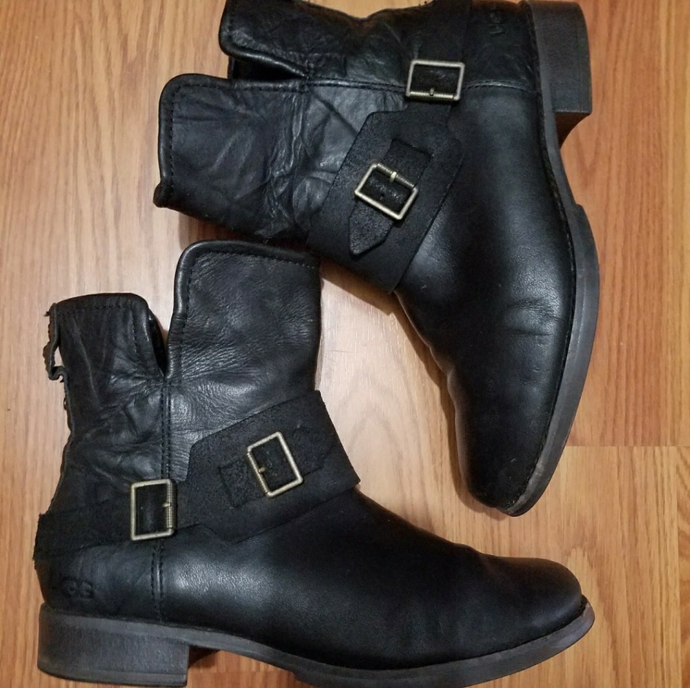Black UGG combat boots